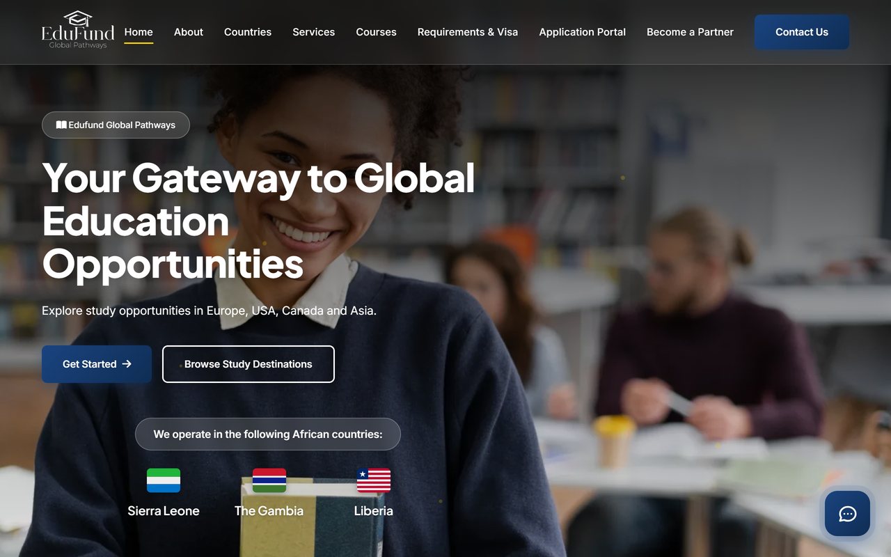 Edufund Global Pathways website