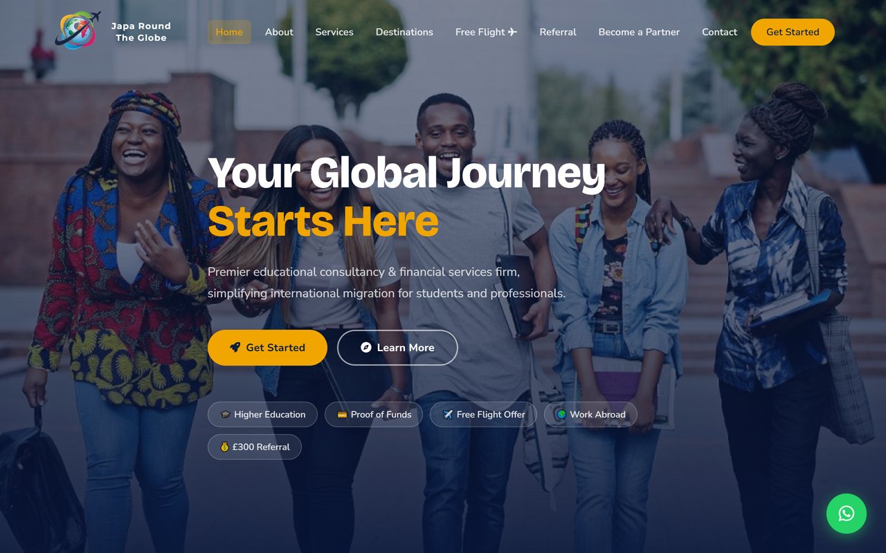 Japa Round The Globe website